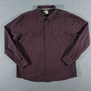 Carbon 2 Cobalt Button Up Mens XL Long Sleeve Shirt Red Geometric Casual Gingham